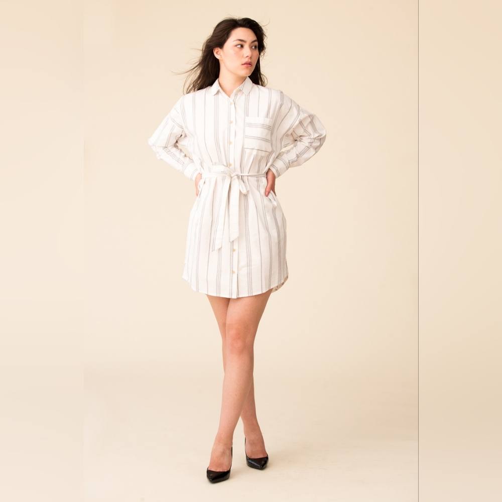 ATM Anthony Thomas Melillo Striped Shirt Mini Dress